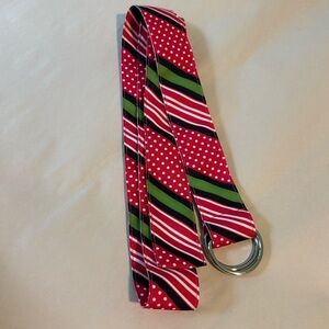 TALBOTS BELT. Striped medium gross grain ring belt